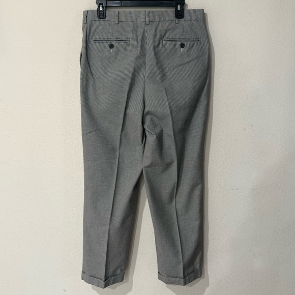 Lands’ End Houndstooth Dress Pants Cotton Pleated Cuffs Slacks Men’s Size 33x29 - Picture 3 of 12